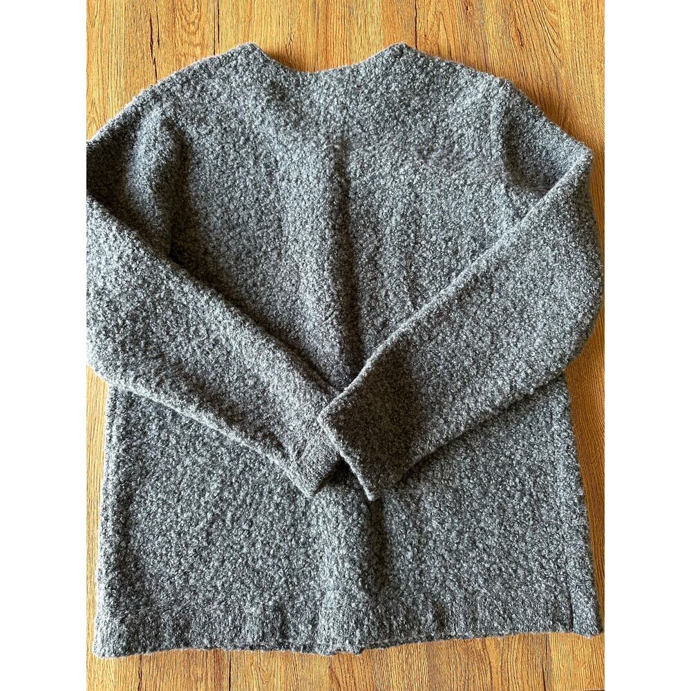 Rosanna Vtg Grey Sherpa Cardigan Wool Blend Sweater Size Medium - Picture 6 of 6